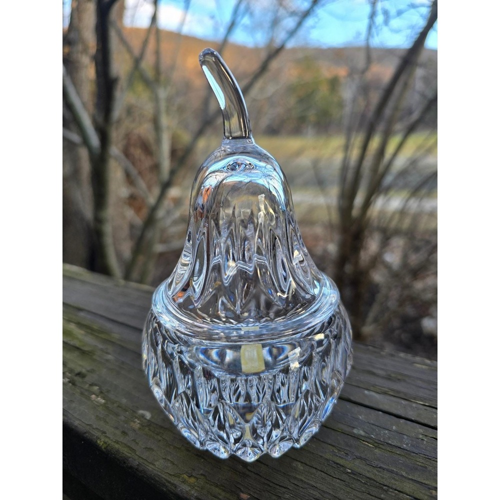 Gorham Full Lead Crystal Pear Trinket Box - Handcrafted West‎ Germany